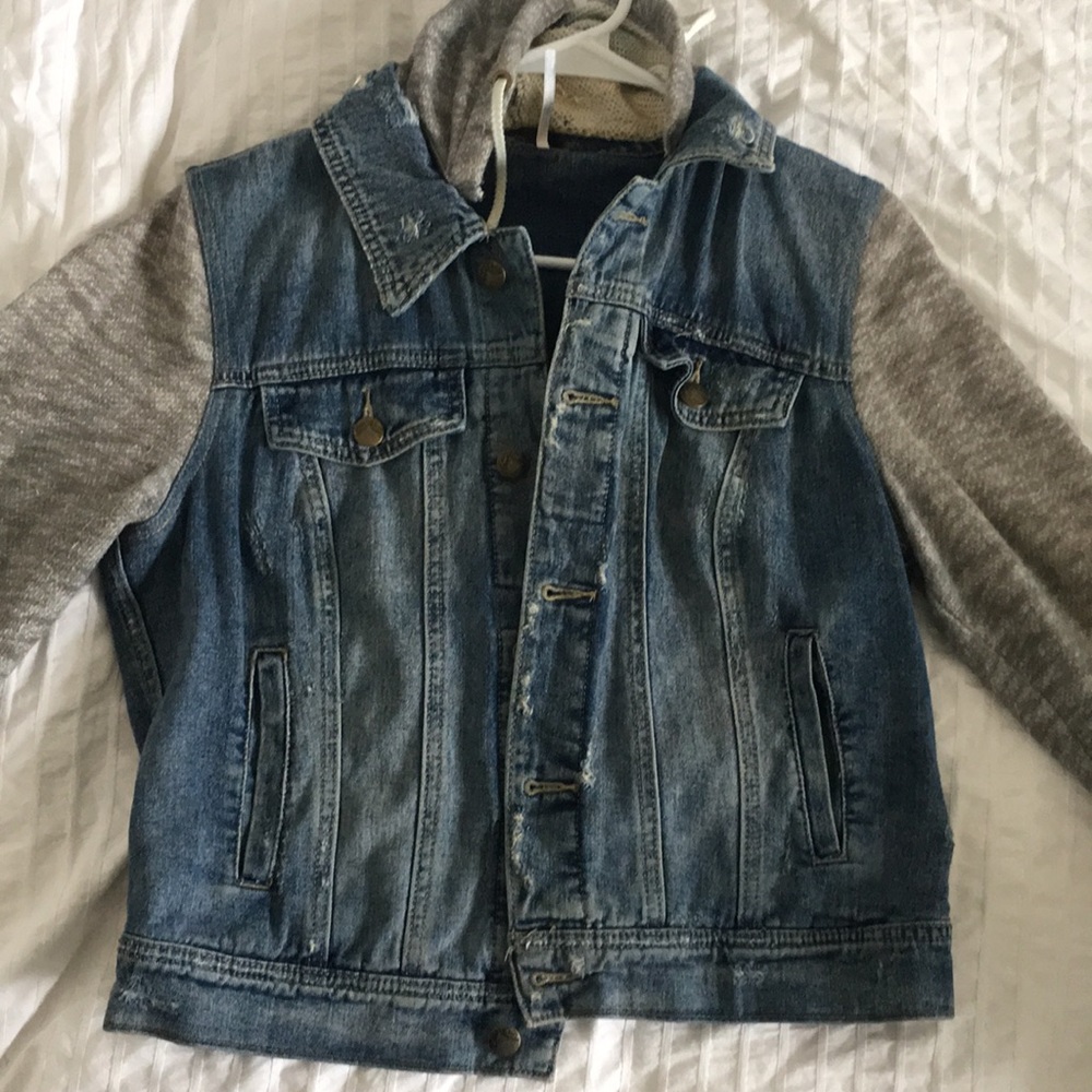 Free people denim/hoodie cross over. Size M